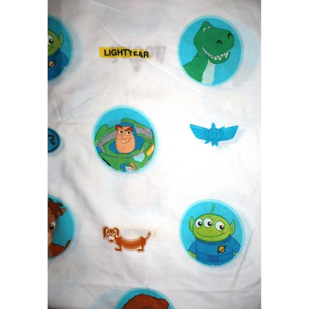 TOY STORY DIsney Pixar Twin Flat Sheet Buzz Woody Alien Slinky Dog 66